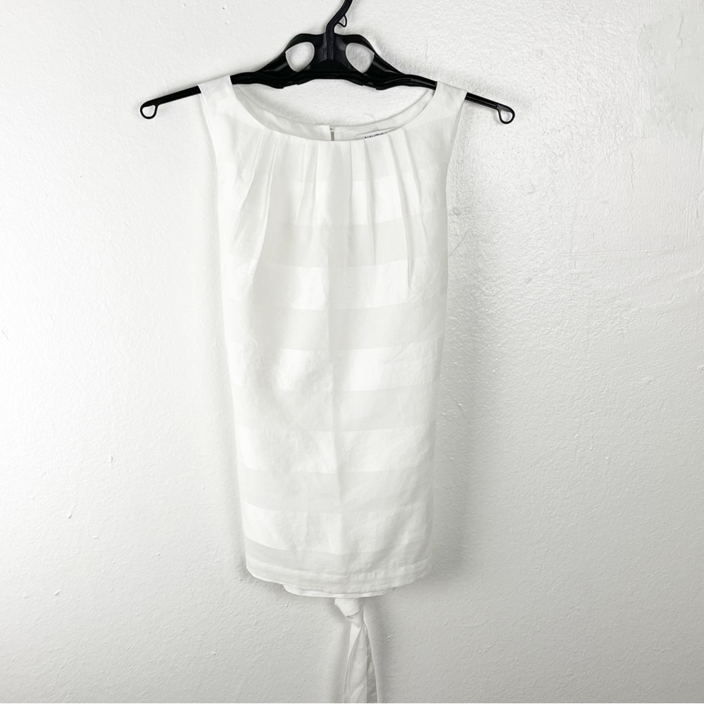 NAUTICA White Size Zipper Tie Waist Top Small Preppy Nautical Beach Neutral Boho